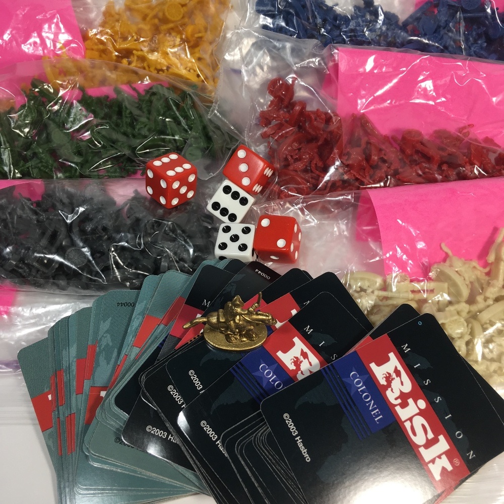 2003 RISK Global Domination Replacement Game Pieces Parts + Golden Calvary Rider